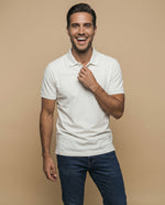 Polo manga corta con cuello camisero y ribete contrastante para hombre - Verde