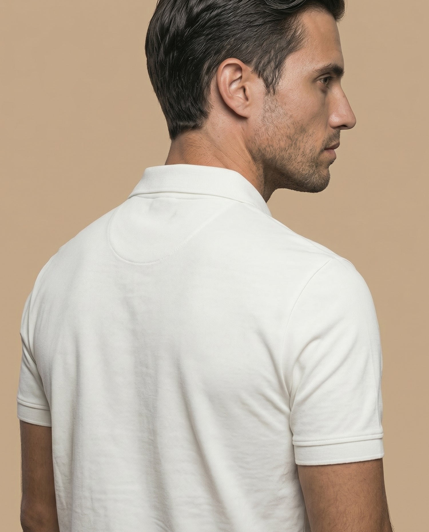 Polo manga corta con cuello camisero y ribete contrastante para hombre - Verde