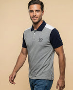 Polo manga corta estilo rugby bloques de color - Gris