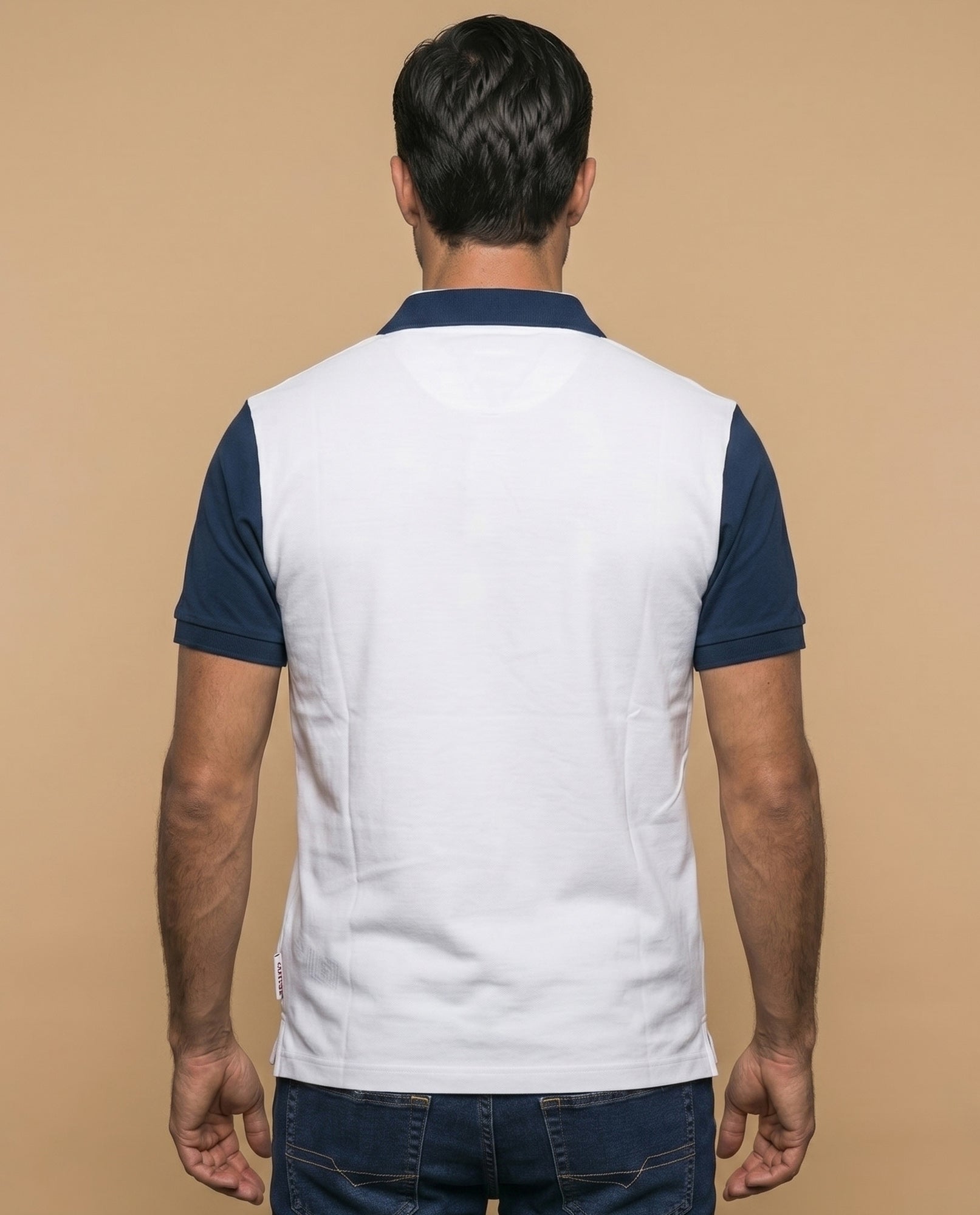 Polo manga corta con diseño en bloques de color para hombre - Blanco 34_305F339_BLA114202_4