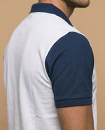 Polo manga corta con diseño en bloques de color para hombre - Blanco