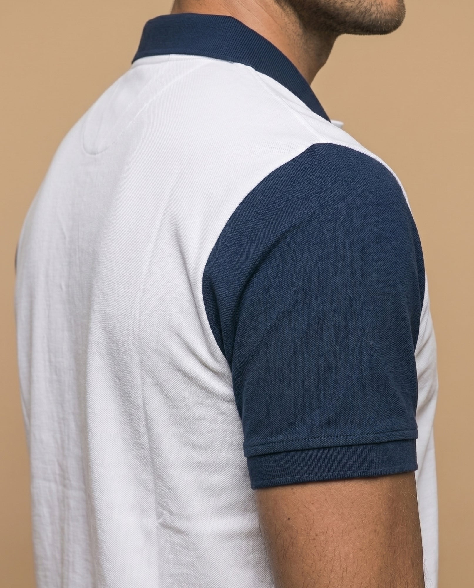 Polo manga corta con diseño en bloques de color para hombre - Blanco 34_305F339_BLA114202_6