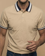 Polo cuadros pretéñido - Beige