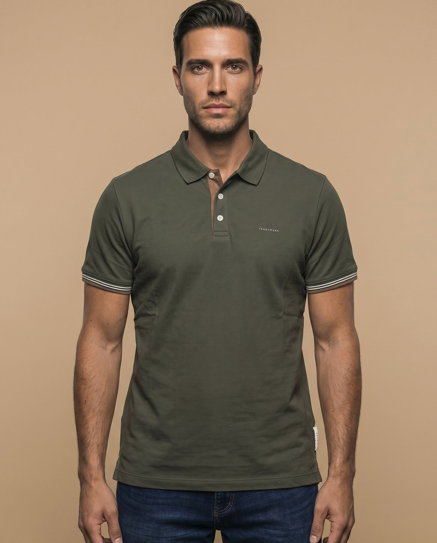Polo cuadros pretintado - Verde