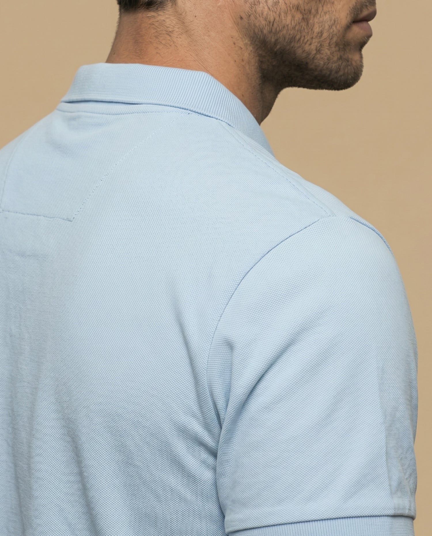 Polo manga corta en tejido piqué con logo bordado para hombre - Azul