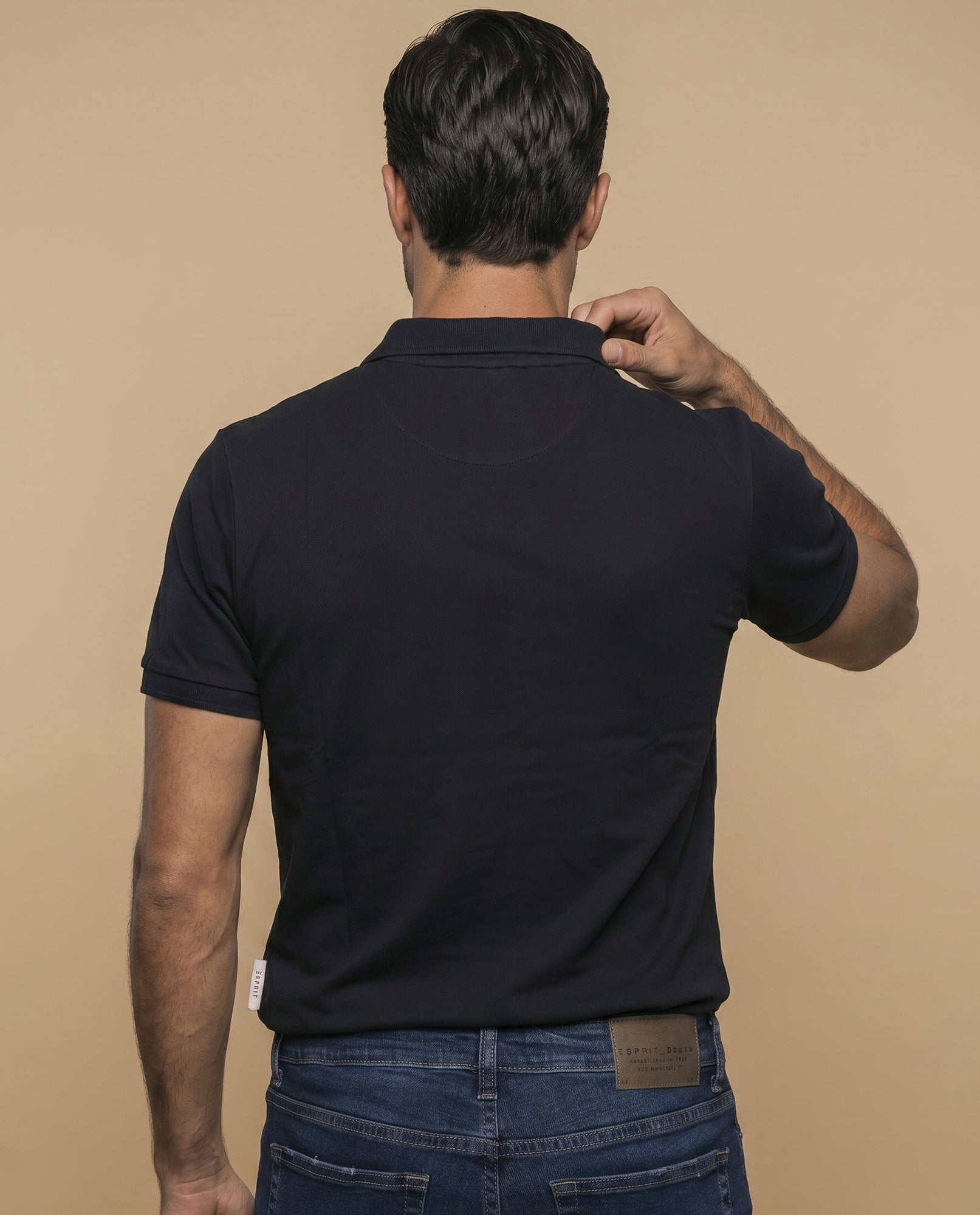 Polo manga corta en tejido piqué con logo bordado para hombre - Negro 34_305F355_NEG190303_4