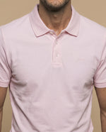 Polo manga corta en tejido piqué con logo bordado para hombre - Rosa