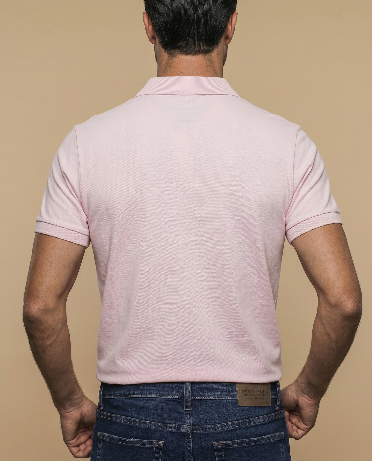 Polo manga corta en tejido piqué con logo bordado para hombre - Rosa