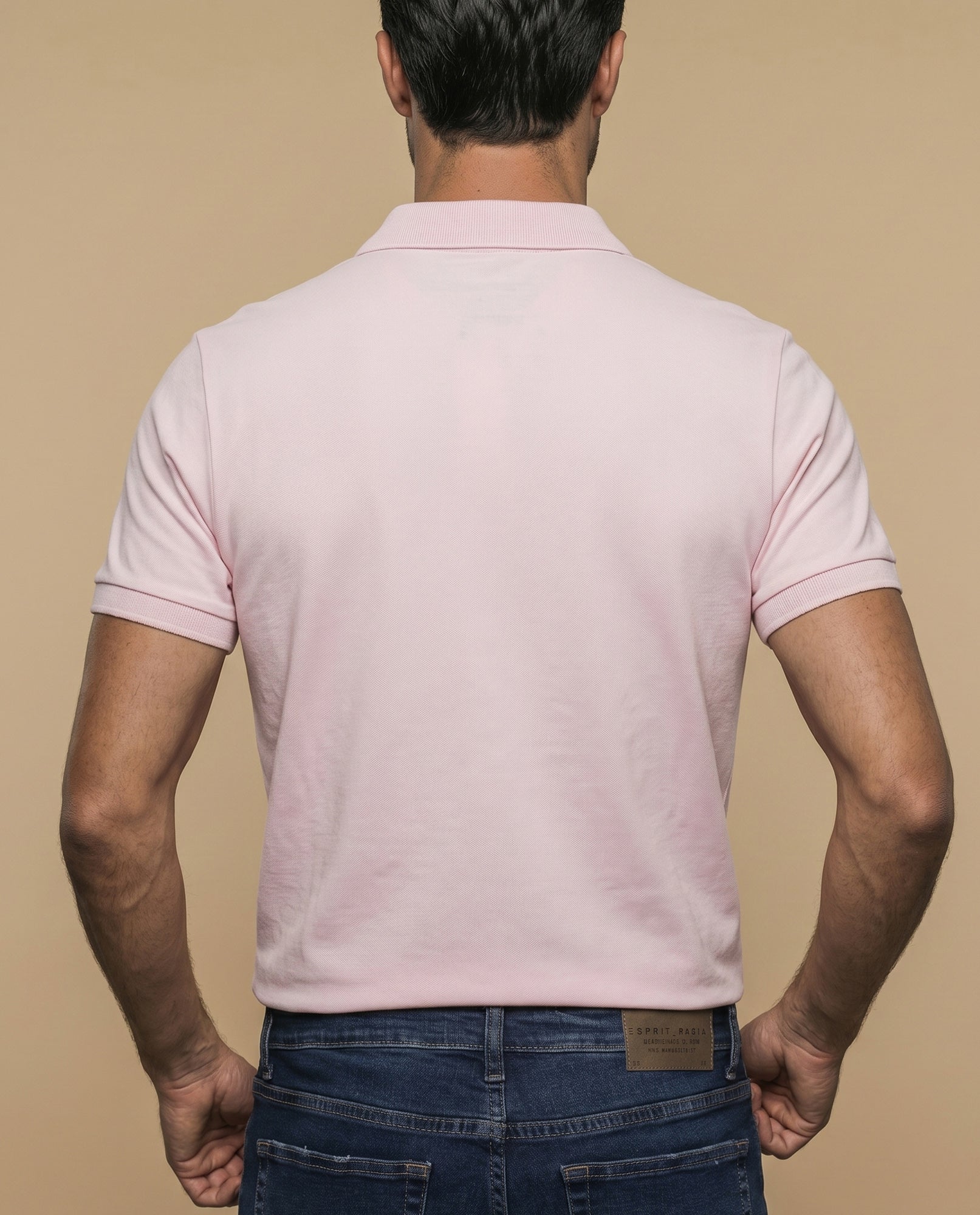 Polo manga corta en tejido piqué con logo bordado para hombre - Rosa 34_305F355_ROS151435_4