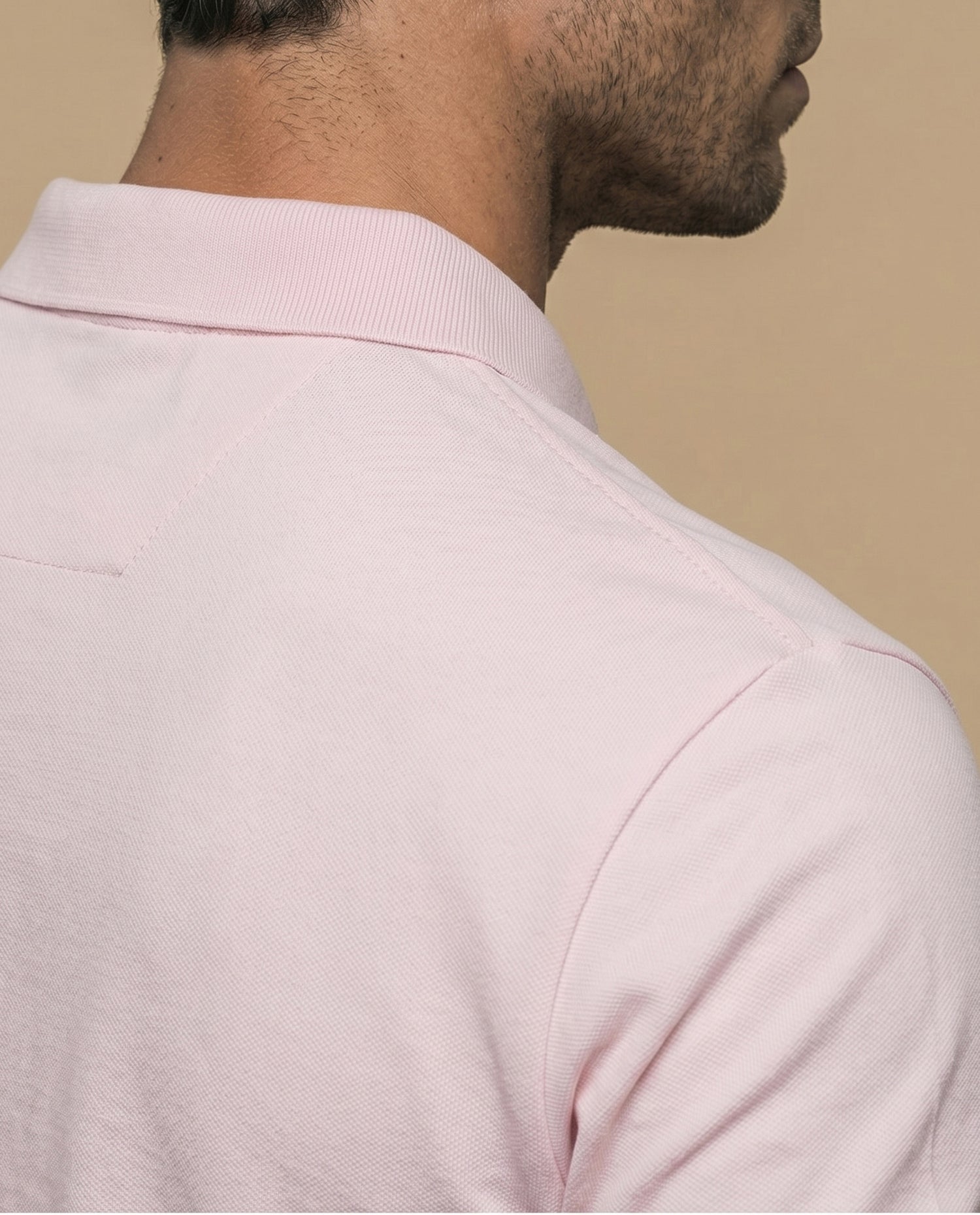 Polo manga corta en tejido piqué con logo bordado para hombre - Rosa