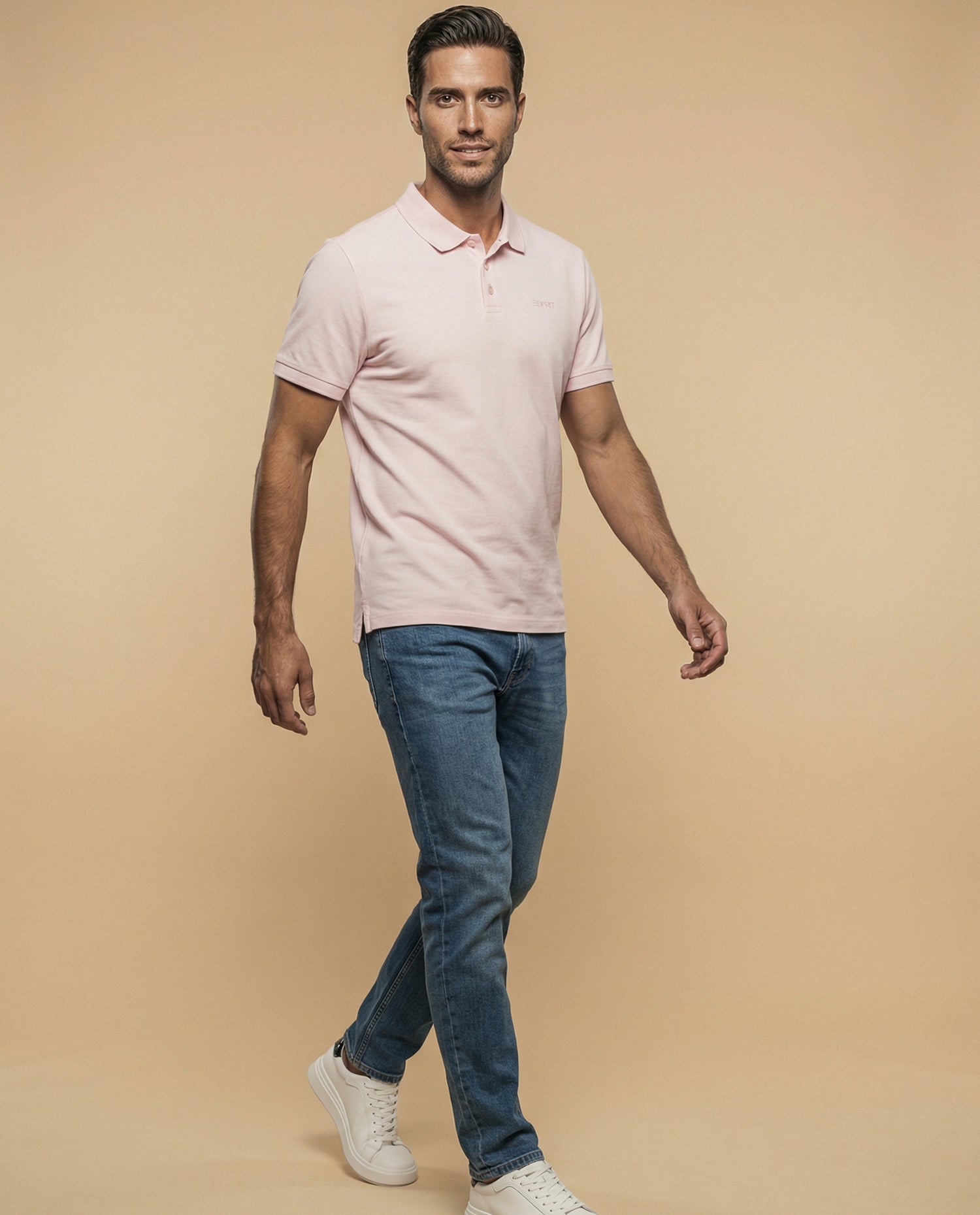 Polo Esprit Hombre Regular Fit - Rosa