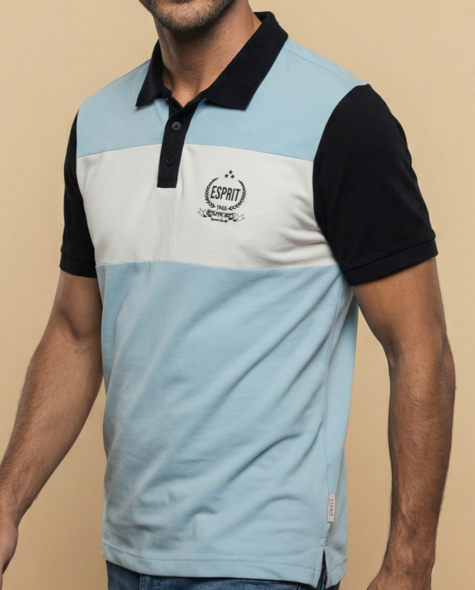 Polo estampado bloques de color - Azul 34_305F361_AZU184035_3