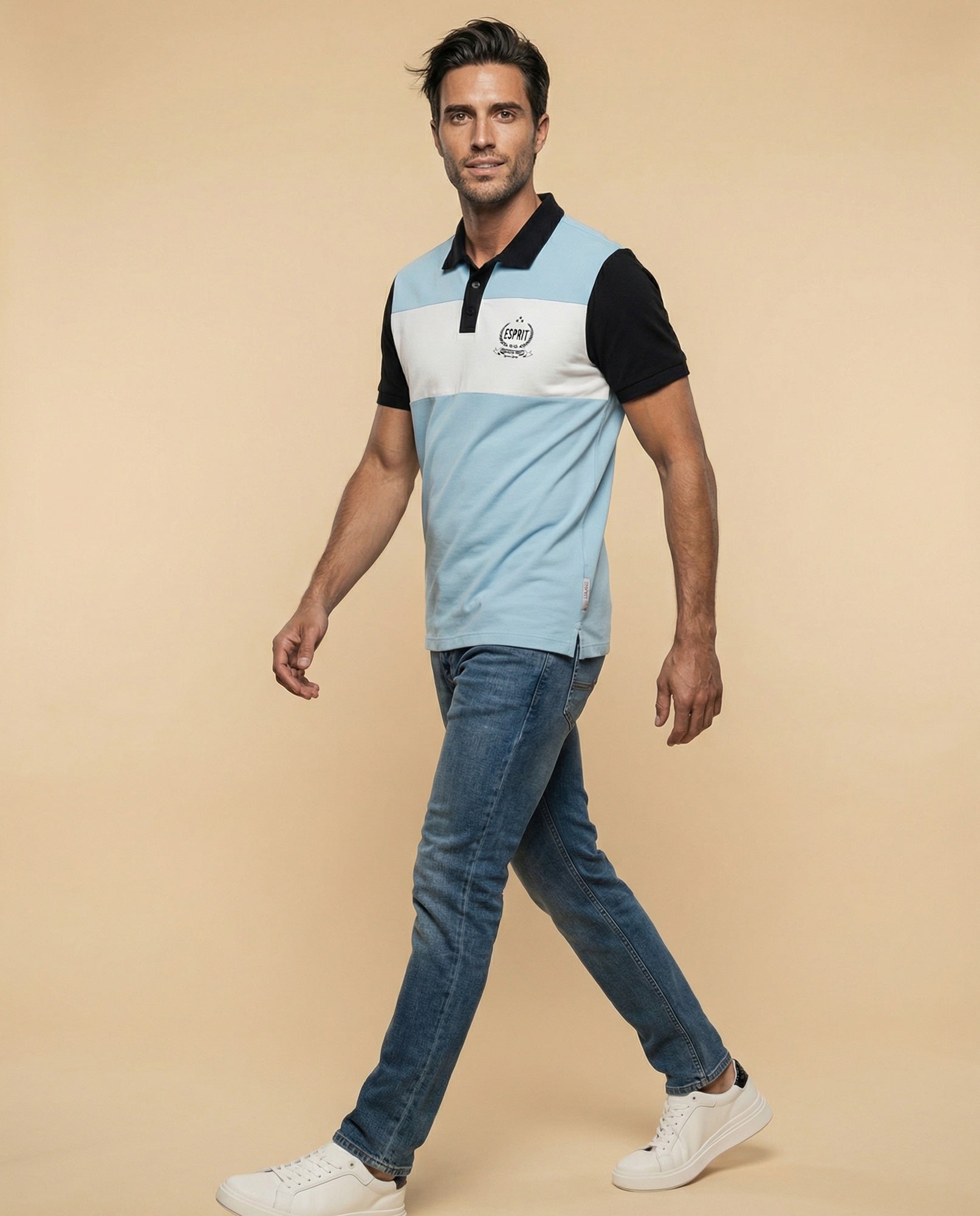 Polo estampado bloques de color - Azul 34_305F361_AZU184035_5