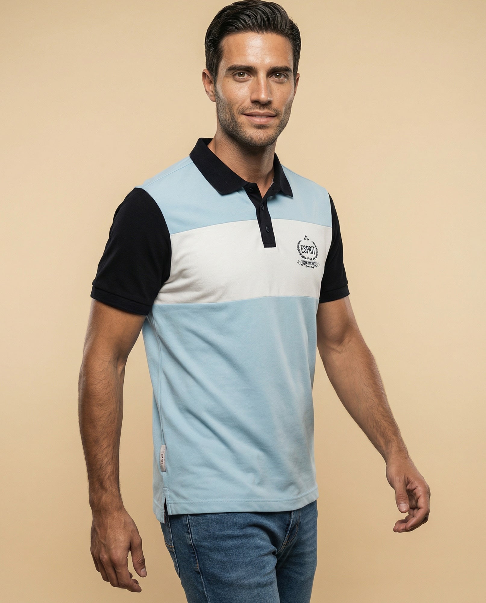 Polo estampado bloques de color - Azul 34_305F361_AZU184035_6