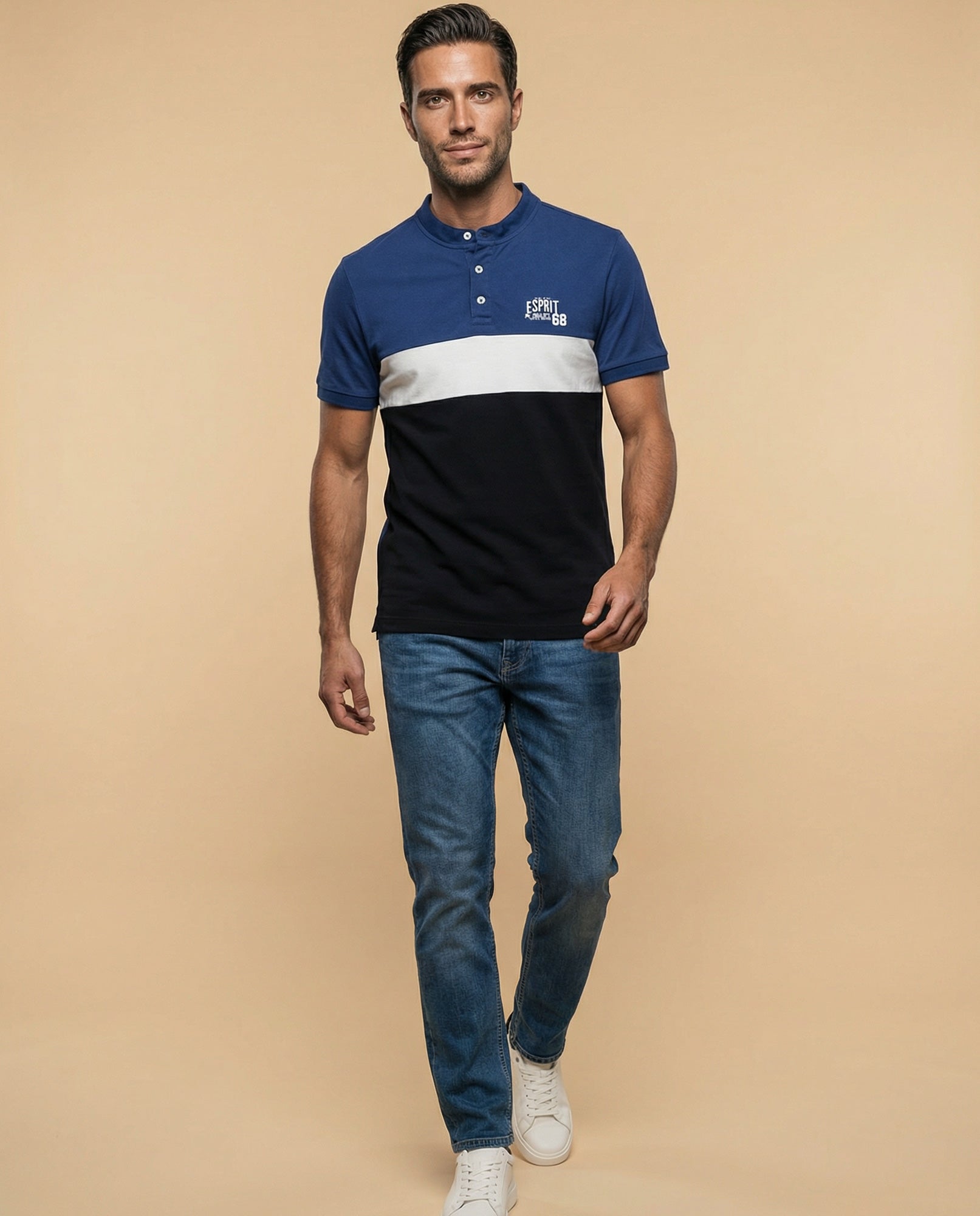 Polo Regular Cuadros Pretintado - Azul 34_305F367_AZU154825_5