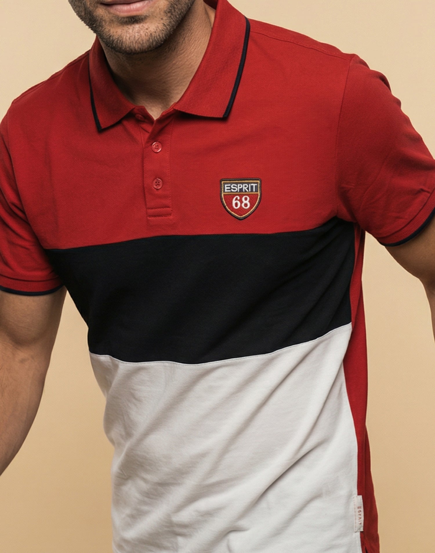 Polo Hombre Cuadros Regular - Rojo