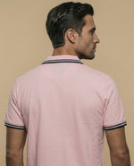 Polo manga corta con ribetes a rayas - Rosa