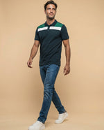 Polo Regular Azul Marino - Verde