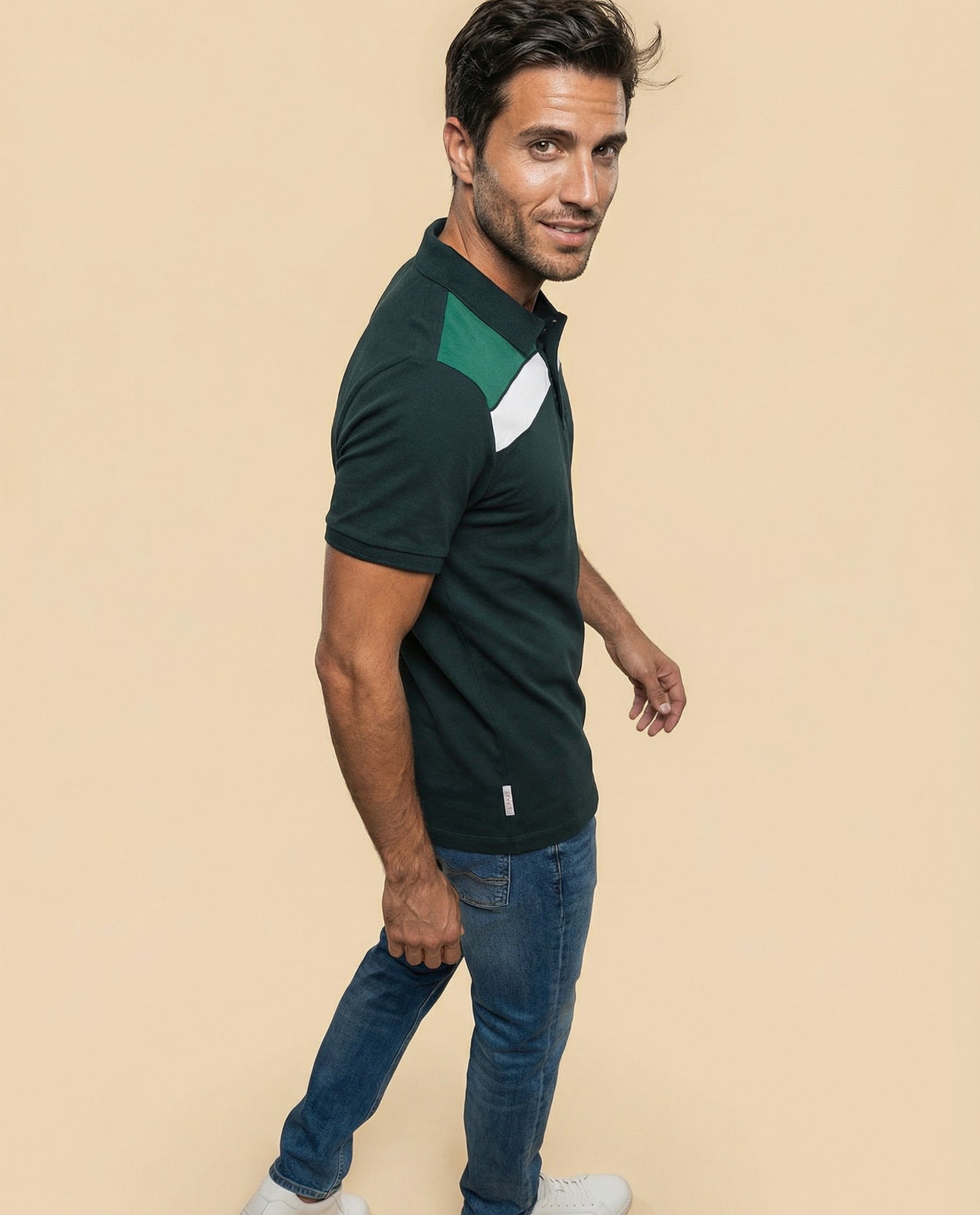 Polo Regular Azul Marino - Verde