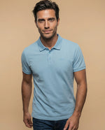 Polo manga corta con cuello clásico para hombre - Azul