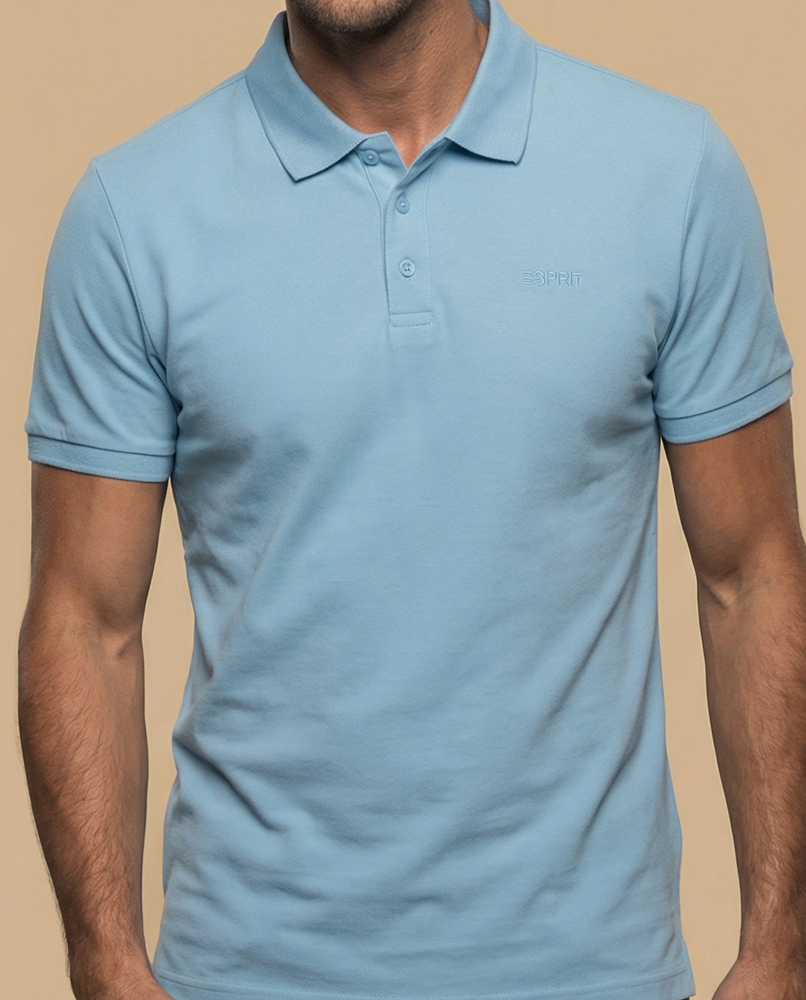 Polo manga corta con cuello clásico para hombre - Azul 34_305F387_AZU134110_3