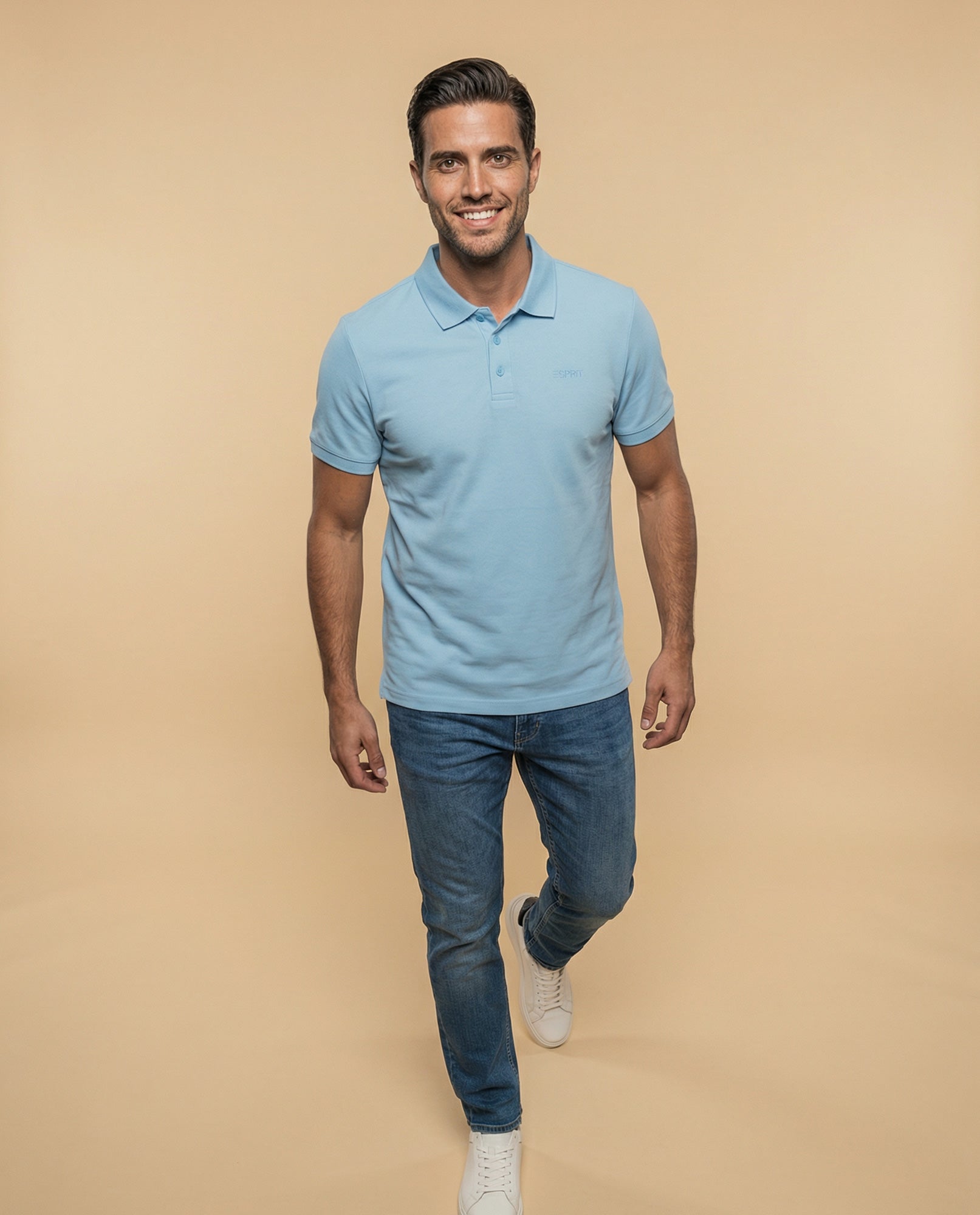 Polo manga corta con cuello clásico para hombre - Azul 34_305F387_AZU134110_5
