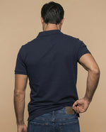 Polo manga corta con cuello clásico para hombre - Azul
