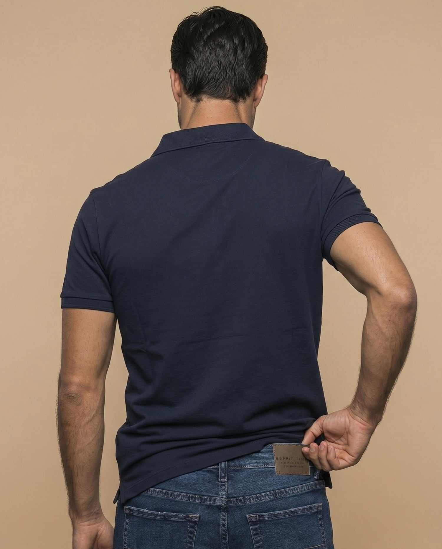 Polo manga corta con cuello clásico para hombre - Azul