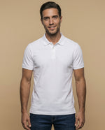 Polo manga corta con cuello clásico para hombre - Blanco