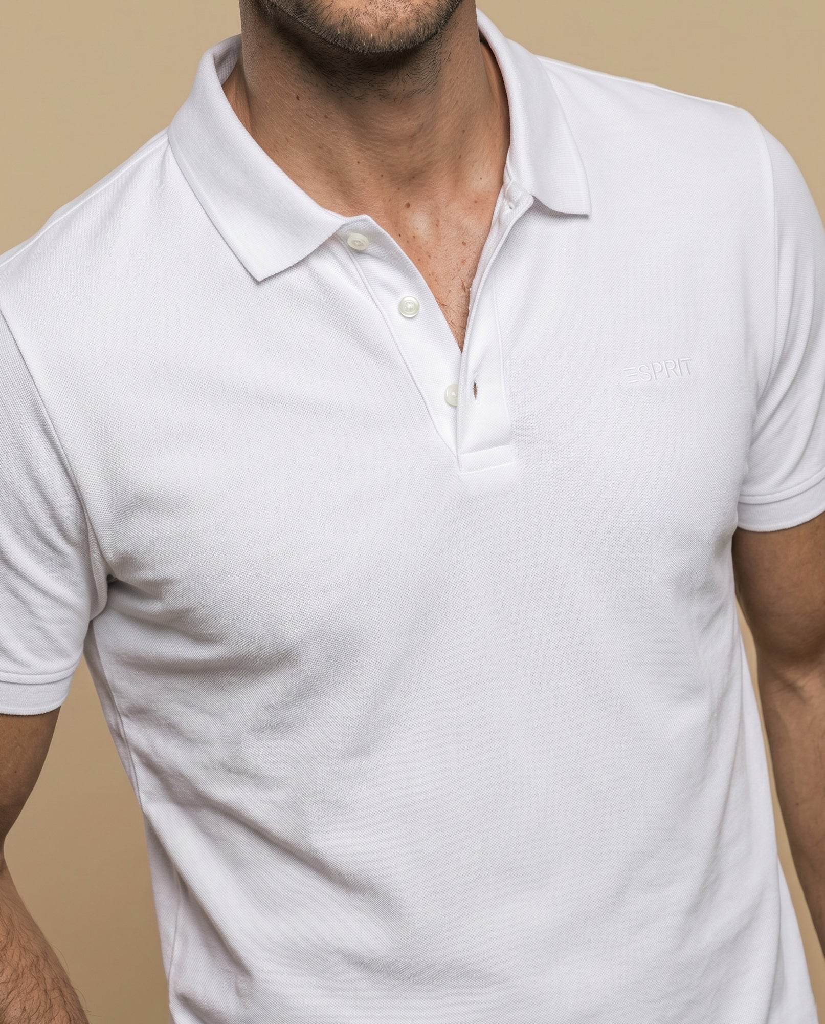 Polo manga corta con cuello clásico para hombre - Blanco 34_305F387_BLA110700_3