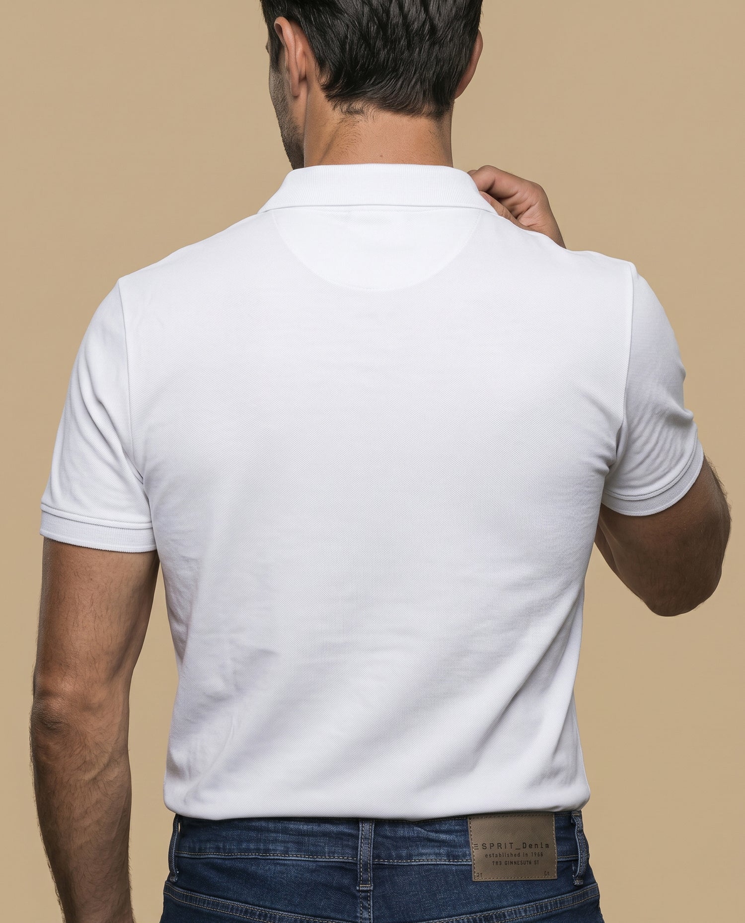 Polo manga corta con cuello clásico para hombre - Blanco
