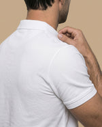 Polo manga corta con cuello clásico para hombre - Blanco