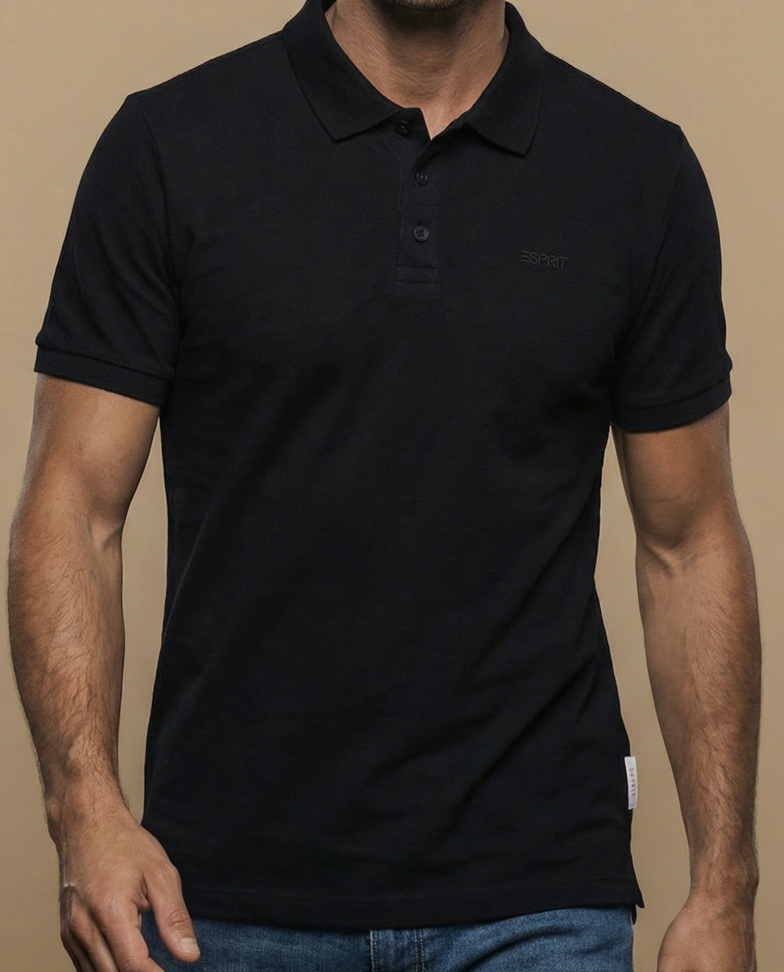 Polo manga corta con cuello clásico para hombre - Negro 34_305F387_NEG190303_3