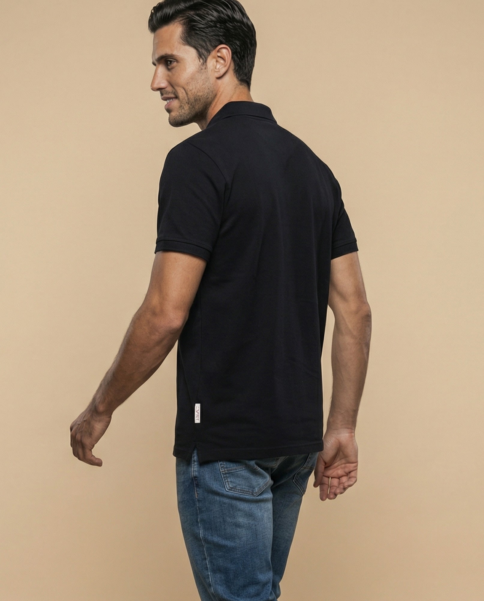 Polo manga corta con cuello clásico para hombre - Negro 34_305F387_NEG190303_4