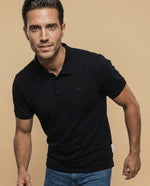 Polo manga corta con cuello clásico para hombre - Negro