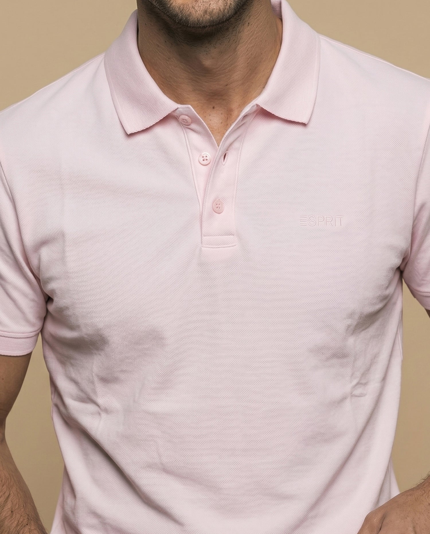 Polo manga corta con cuello clásico para hombre - Rosa