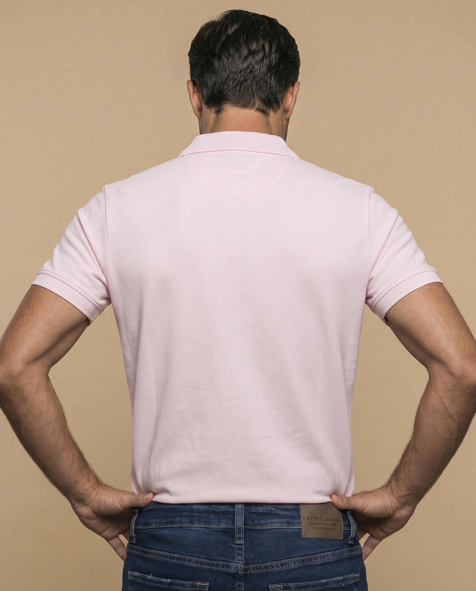 Polo manga corta con cuello clásico para hombre - Rosa 34_305F387_ROS111005_4