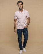 Polo manga corta con cuello clásico para hombre - Rosa