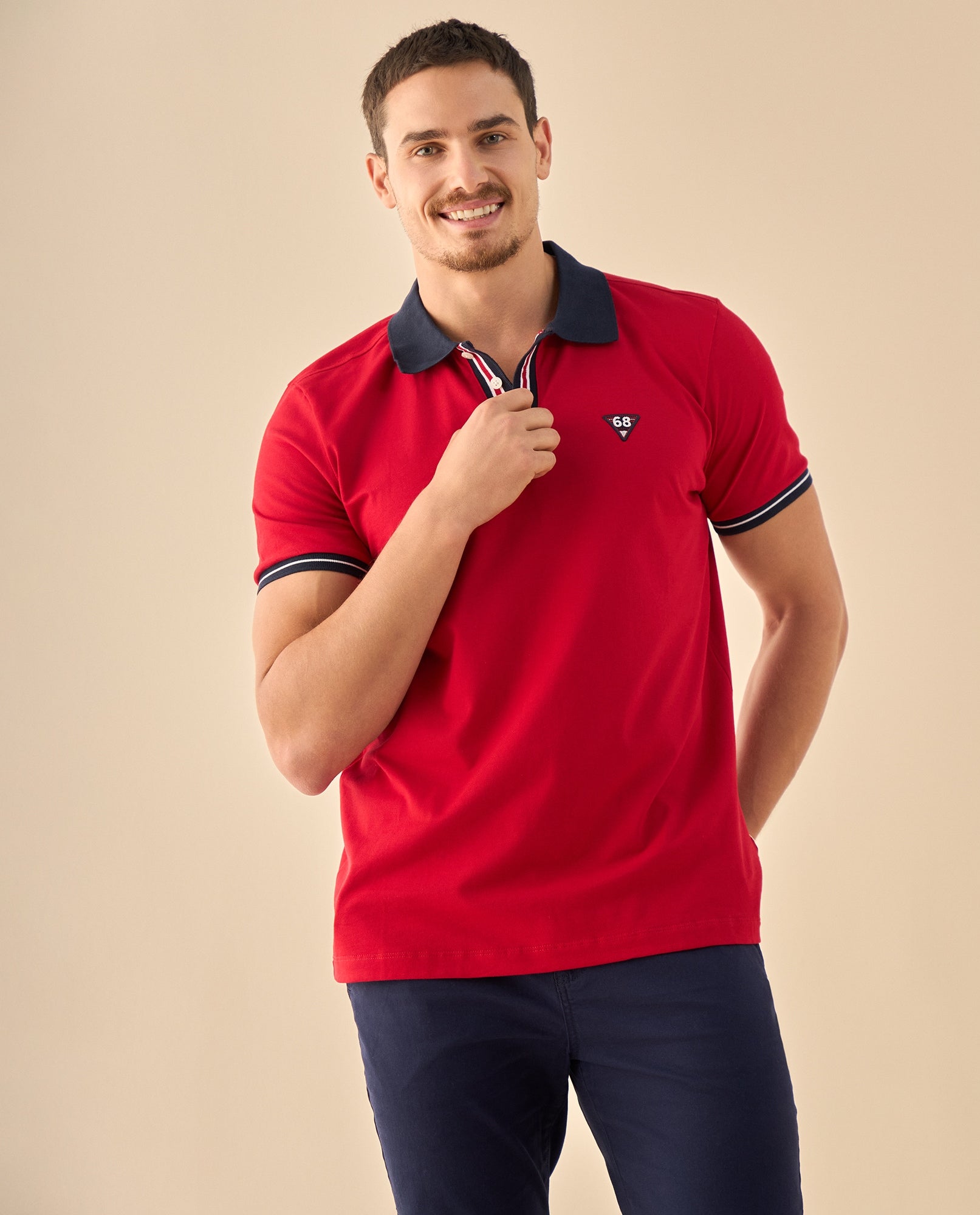Polo con Detalles Deportivos - Rojo 34_305G300_ROJ191653_0