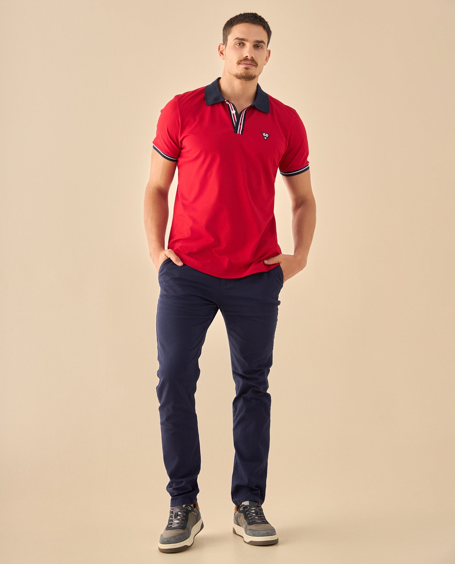 Polo con Detalles Deportivos - Rojo