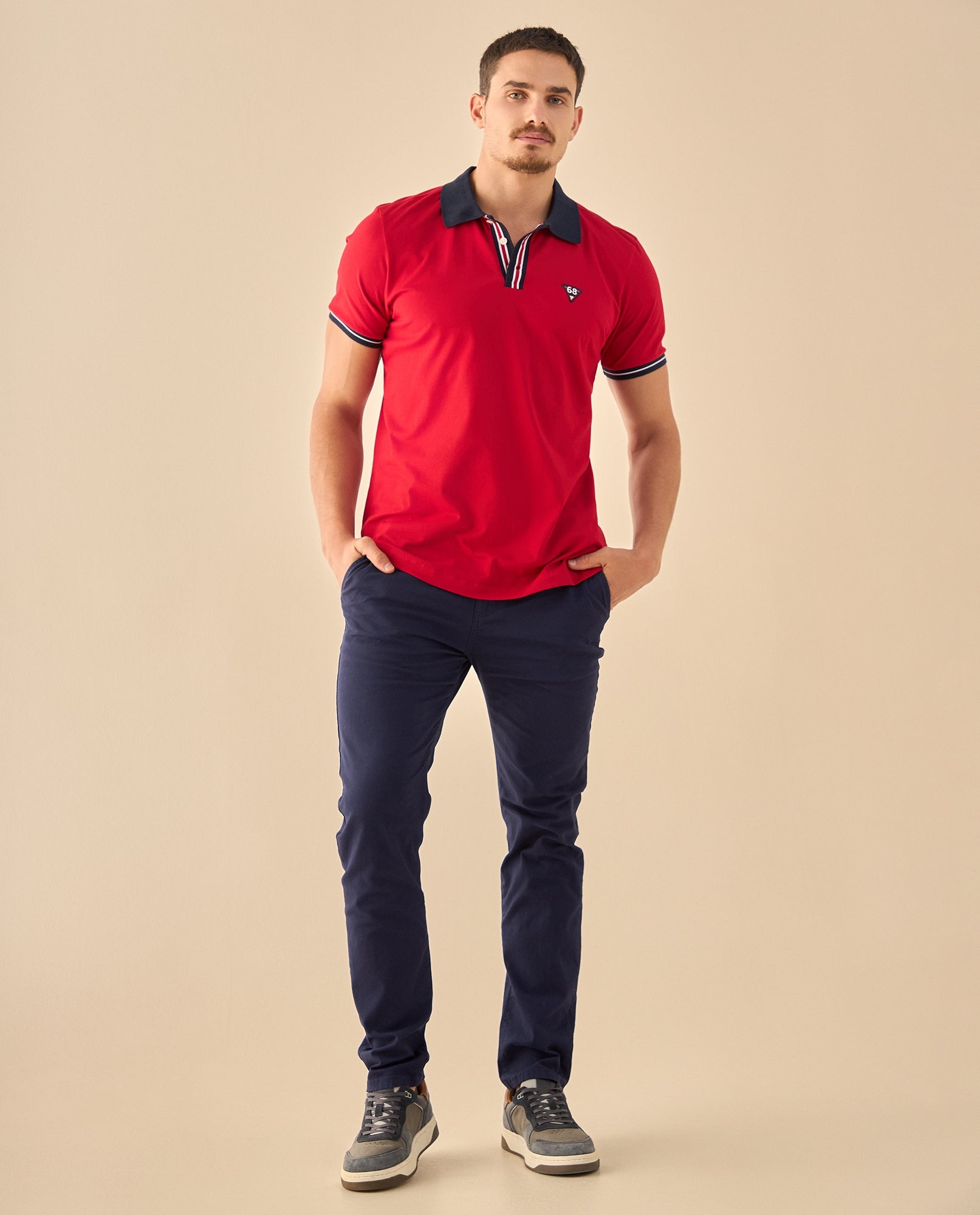 Polo con Detalles Deportivos - Rojo 34_305G300_ROJ191653_5