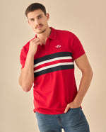 Polo con Rayas Deportivo - Rojo