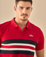Polo con Rayas Deportivo - Rojo