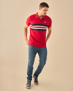 Polo con Rayas Deportivo - Rojo