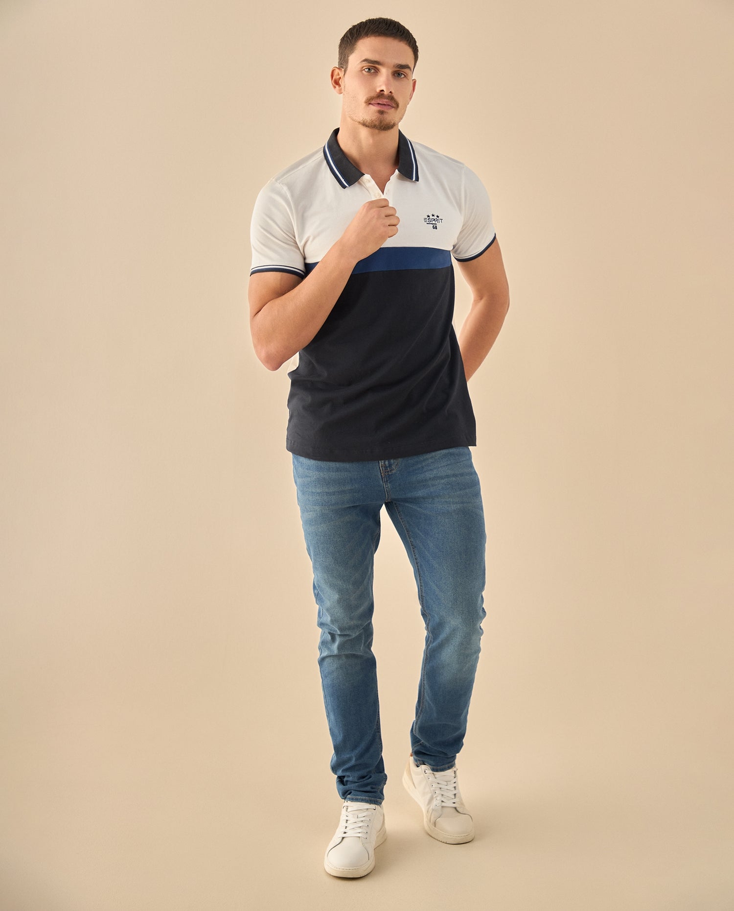 Polo con Bloques - Azul