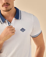 Polo con Bordado Diamante - Blanco