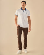 Polo con Bordado Diamante - Blanco