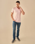 Polo Piqué con Logo Bordado - Rosa