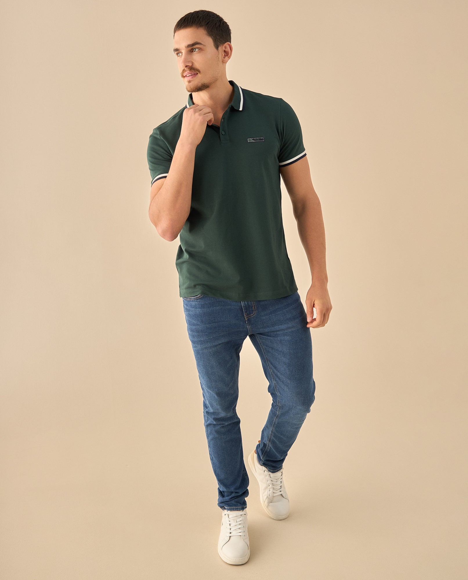 Polo con Ribetes Contrastantes - Verde 34_305G311_VER165820_5