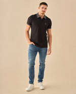 Polo con Ribetes Contrastantes - Negro